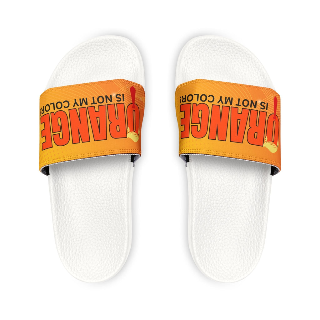 Trendy Men's Sandals - 'Orange Is Not My Color' Statement Footwear