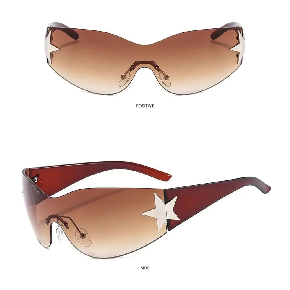 Unisex Punk Sunglasses – Eyewear with Star Decoration