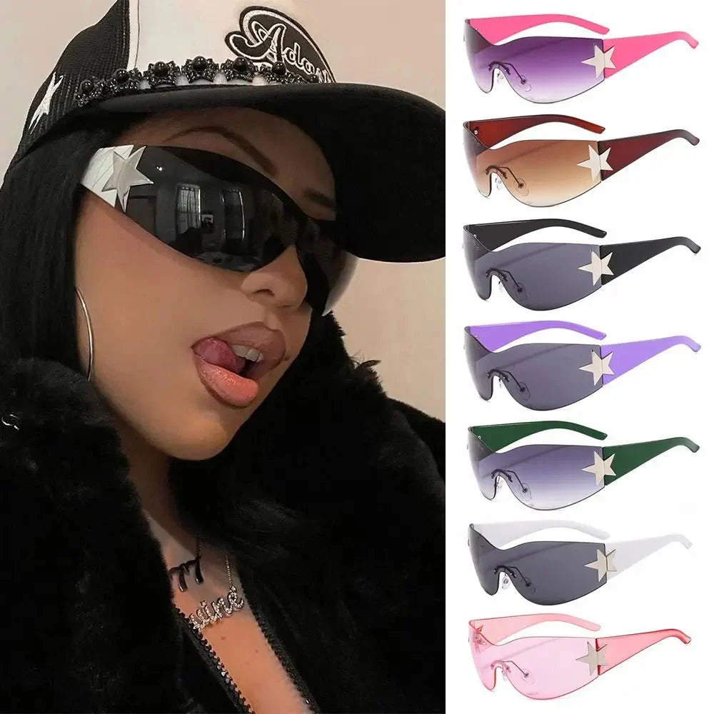 Unisex Punk Sunglasses – Eyewear with Star Decoration