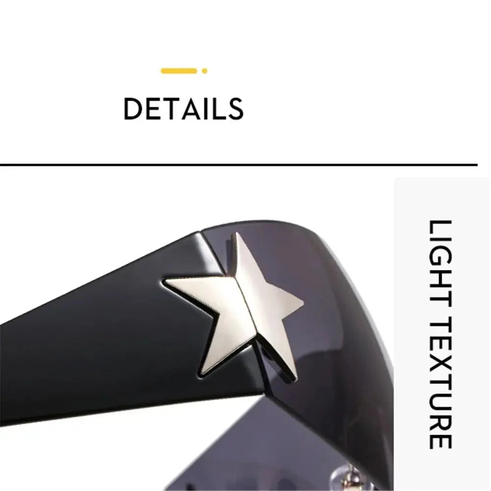 Unisex Punk Sunglasses – Eyewear with Star Decoration