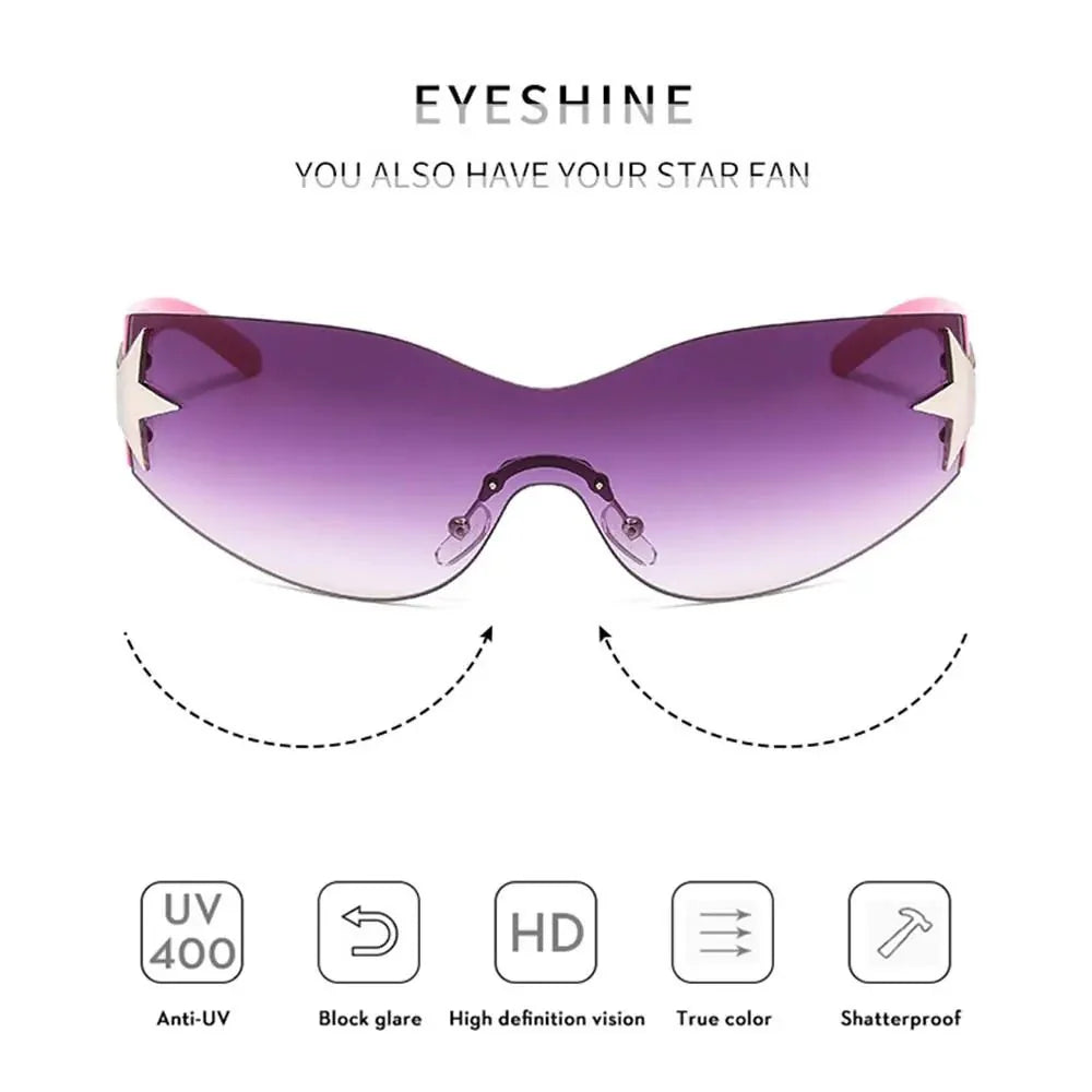 Unisex Punk Sunglasses – Eyewear with Star Decoration