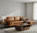 Frederick Modern Contemporary Leather Sofa with Chaise