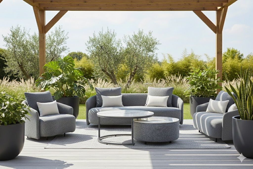 Serene Outdoor 6-Piece Lounge Set –  2-Sofas, Arm chair & Table Set