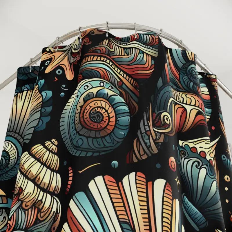 Vibrant Seashell Shower Curtain - Coastal Beach Vibes - DipaliZ