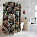 Vibrant Seashell Shower Curtain - Coastal Beach Vibes - DipaliZ