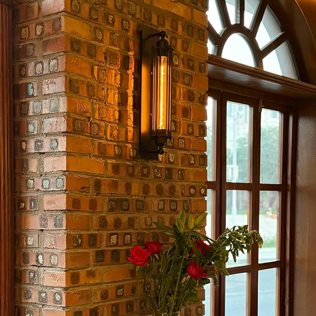 Vintage Industrial LED Wall Sconce Iron Glass 3000K