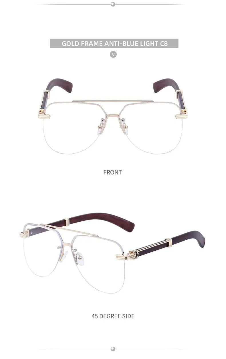 Vintage Square Rimless Sunglasses – Frameless UV protection Eyewear