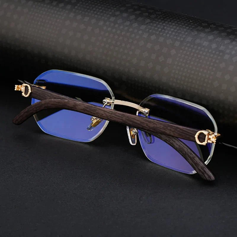 Vintage Square Rimless Sunglasses – Frameless UV protection Eyewear