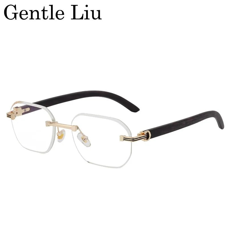 Vintage Square Rimless Sunglasses – Frameless UV protection Eyewear