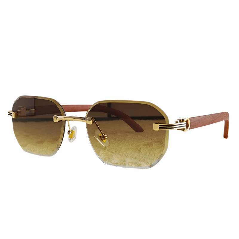 Vintage Square Rimless Sunglasses – Frameless UV protection Eyewear