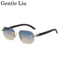 Vintage Square Rimless Sunglasses – Frameless UV protection Eyewear