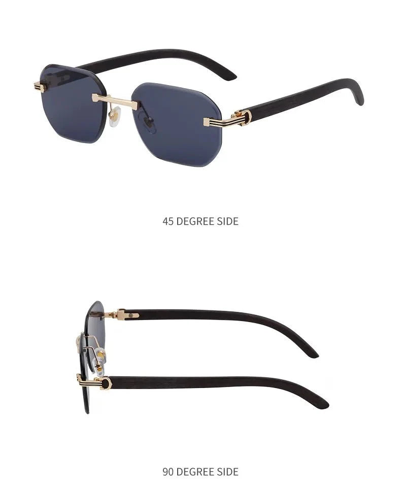 Vintage Square Rimless Sunglasses – Frameless UV protection Eyewear