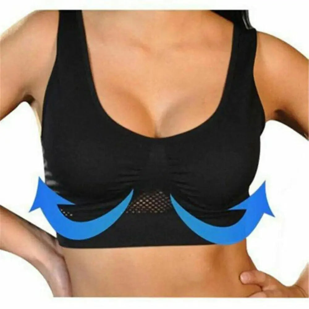 Vintage Style Comfortable Aire Bra Posture Corrector Lift Up Bra For Women Breathable Yoga Underwear Shockproof Sports Bra
