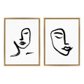 Sylvie Woman Face Art and Face Line Print Framed Canvas Art Set by Viola Kreczmer