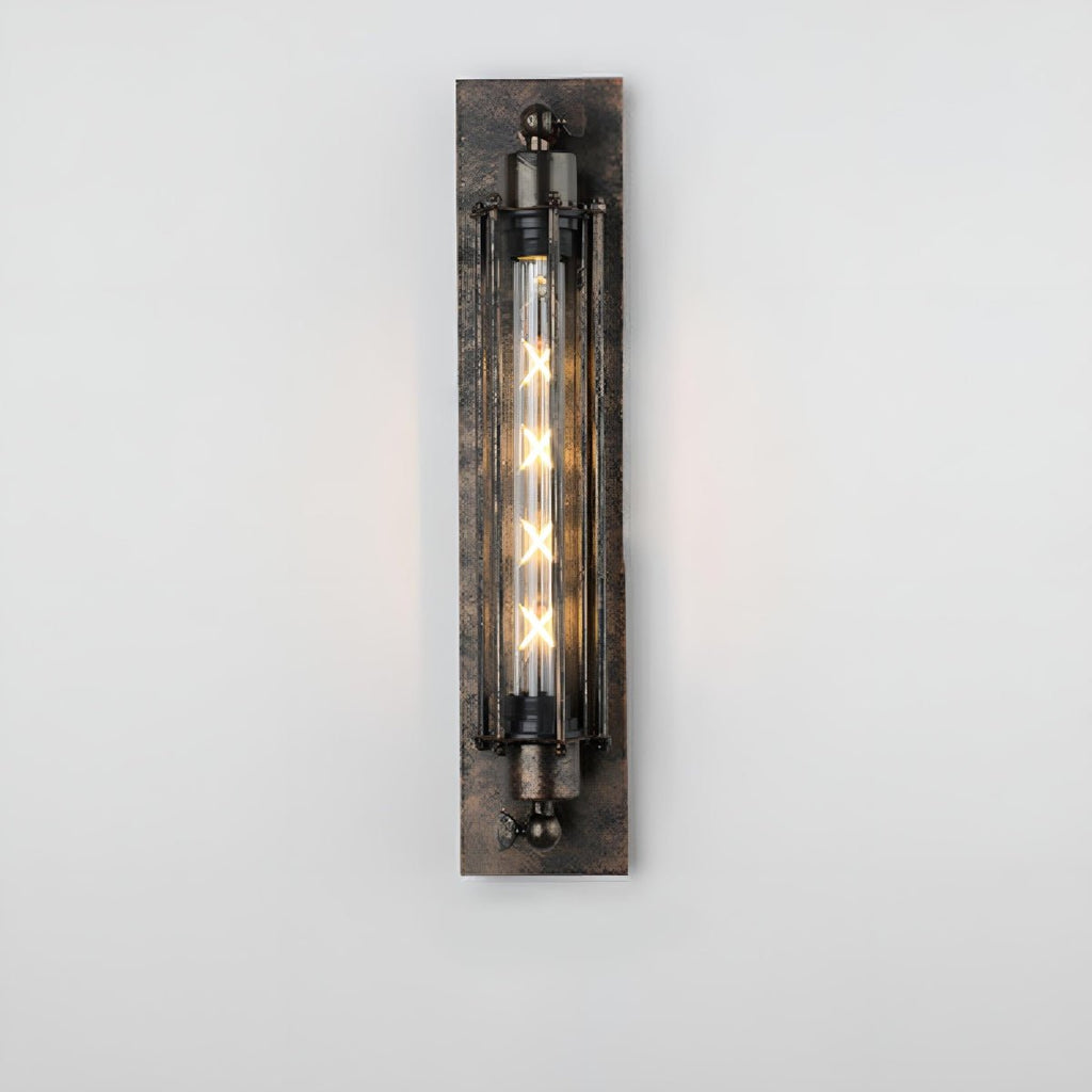 Vintage Industrial LED Wall Sconce Iron Glass 3000K