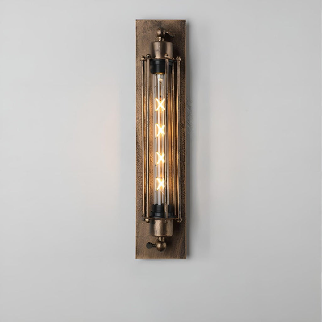 Vintage Industrial LED Wall Sconce Iron Glass 3000K