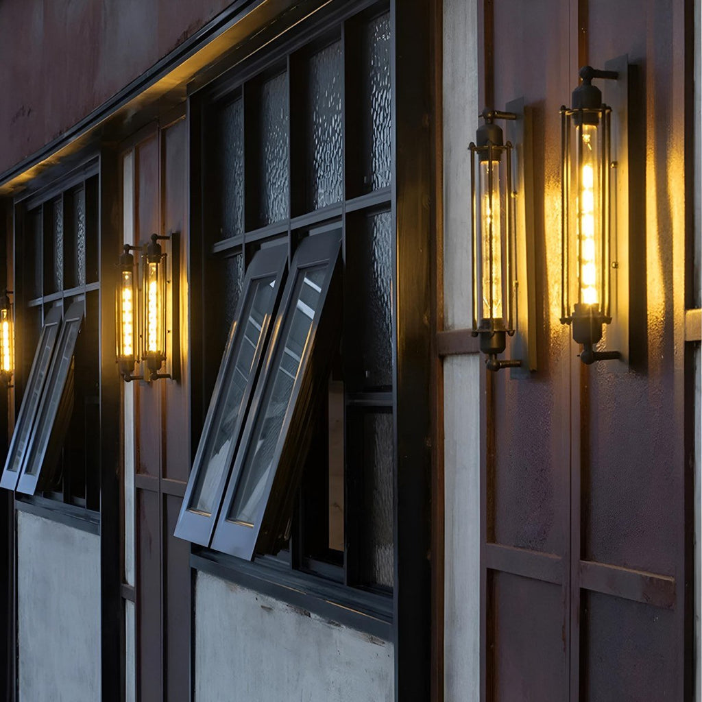 Vintage Industrial LED Wall Sconce Iron Glass 3000K