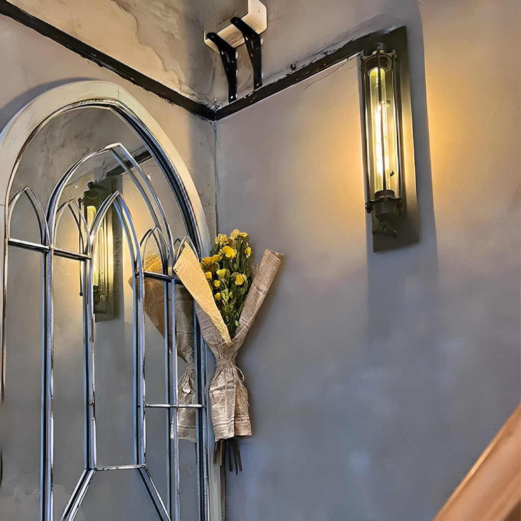 Vintage Industrial LED Wall Sconce Iron Glass 3000K