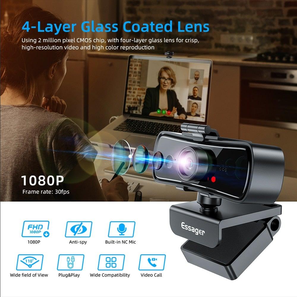 Webcam 2K Full HD Web Camera For PC Computer Laptop USB Web Cam With Microphone Autofocus WebCamera Conferencing and Video Calling