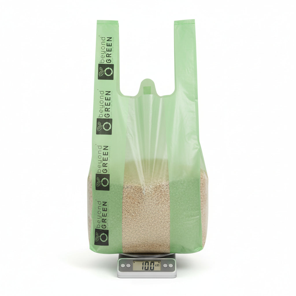 Green Cat Litter Bags – 8" x 16" with 5" Gusset & Handles – Made in USA