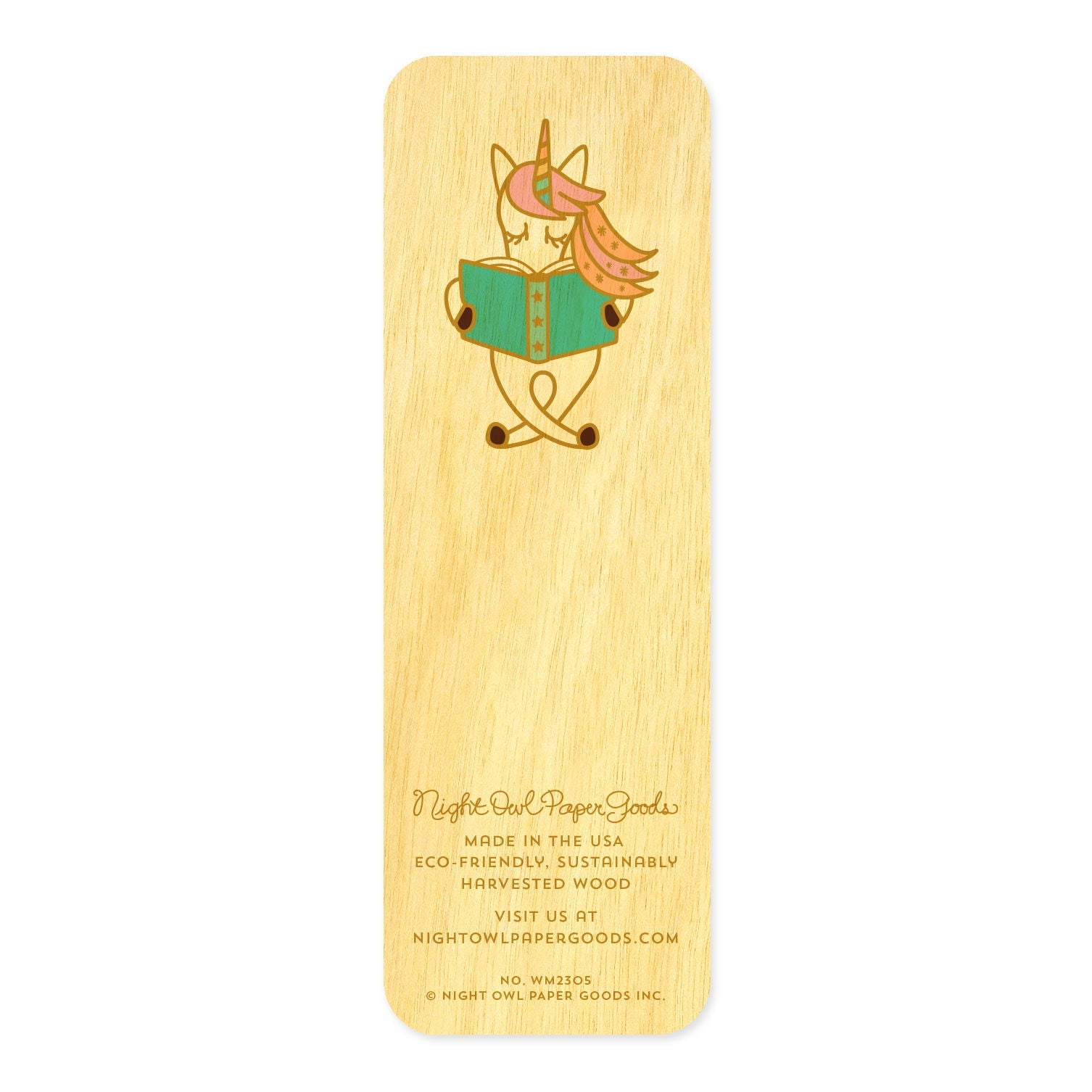 Reading Unicorn Book Buddies Wood Mini Bookmark + Pin Gift Set