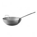 Mauviel 1830 M'STEEL Black Carbon Steel Wok With Iron Handle, 11.8-In