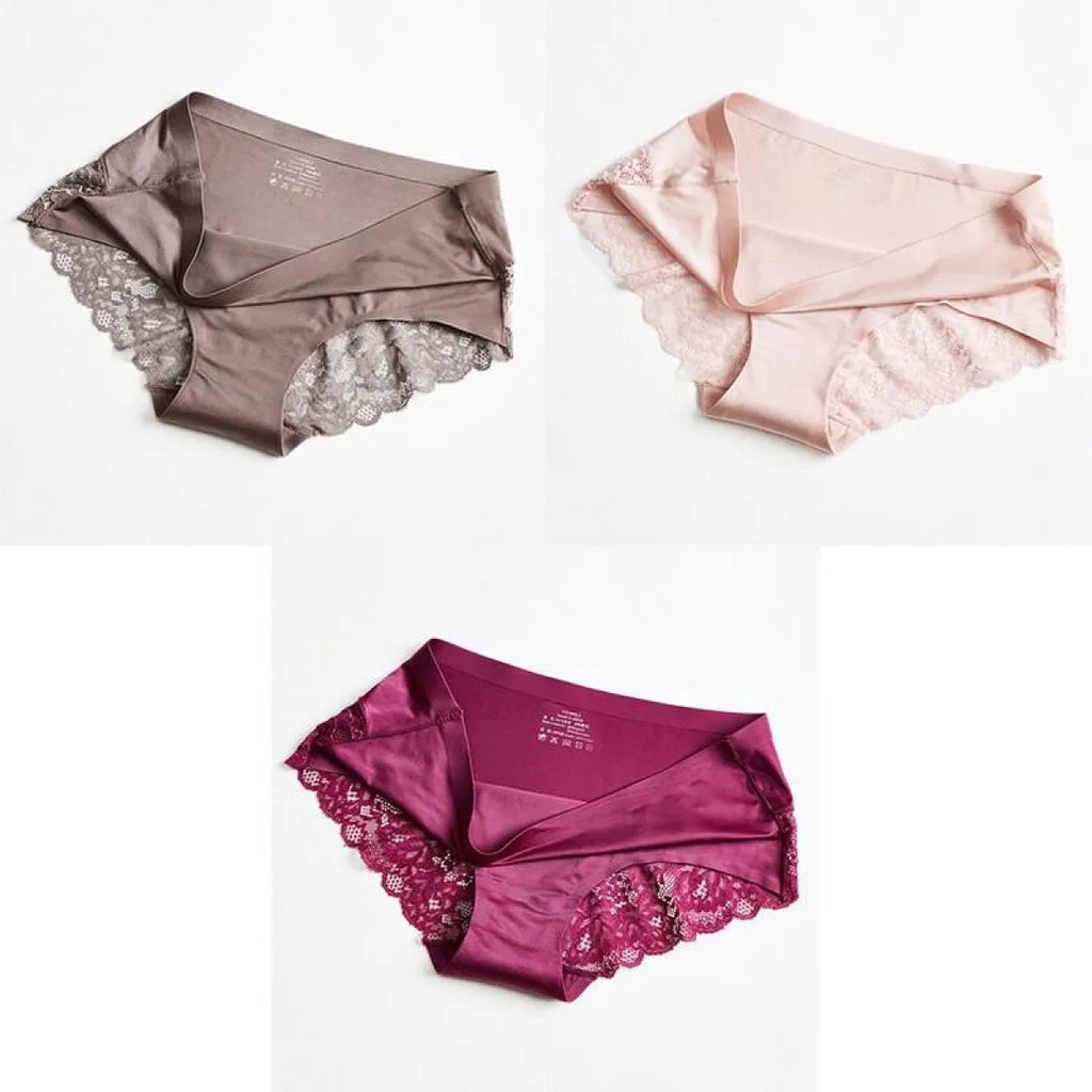 3 Seamless Panties With Lace