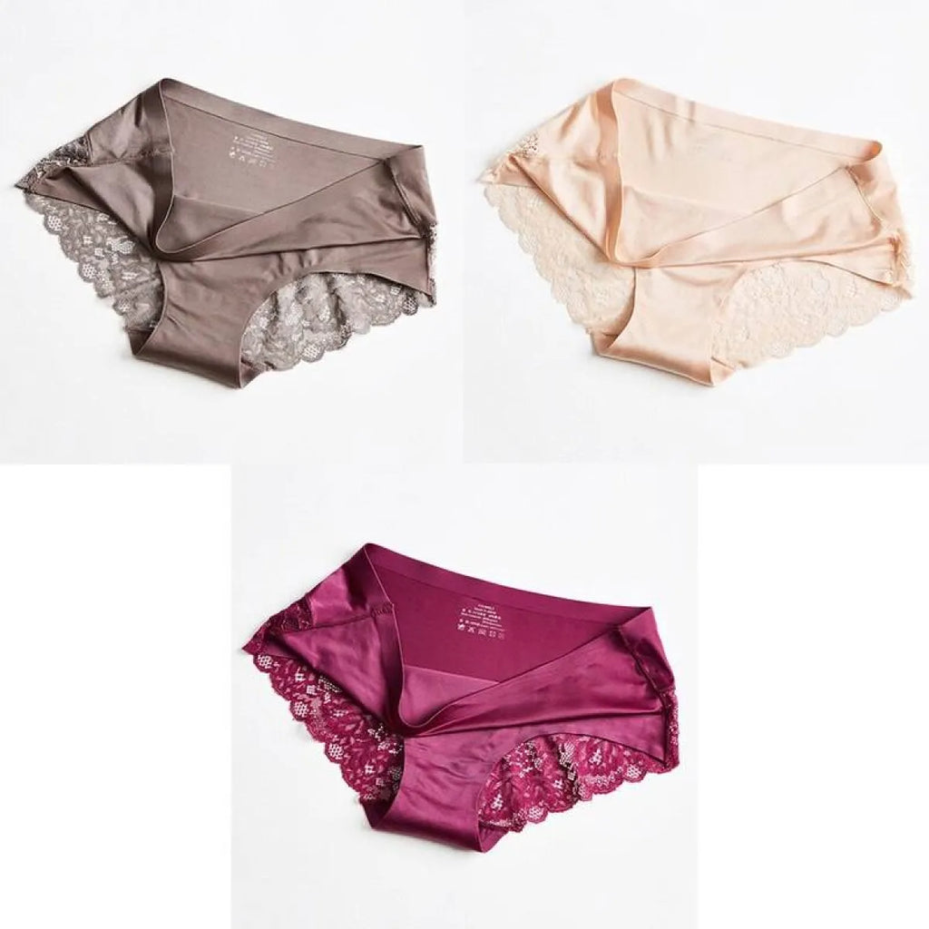 3 Seamless Panties With Lace
