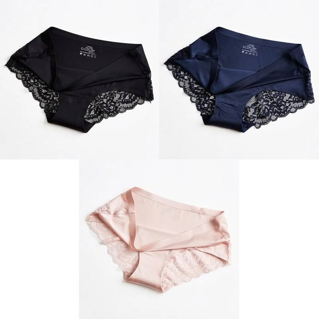 3 Seamless Panties With Lace