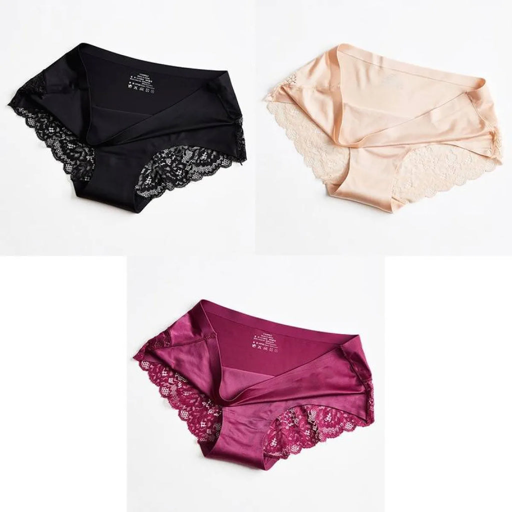 3 Seamless Panties With Lace