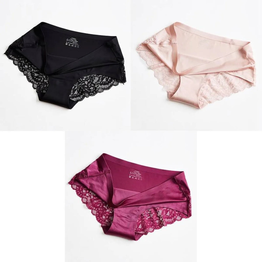 3 Seamless Panties With Lace
