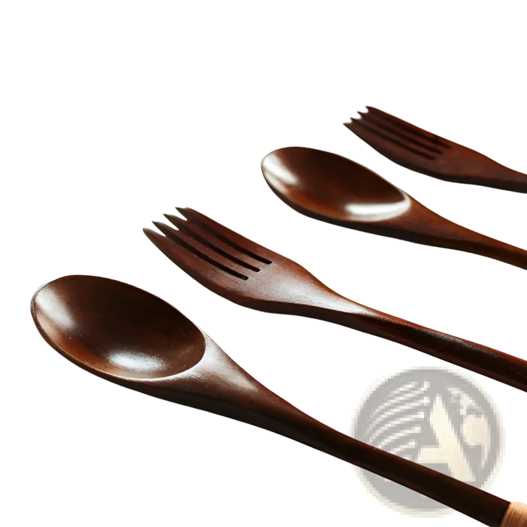 Wooden Spoon and Fork Set Kitchen Utensil Tools 9 Pack