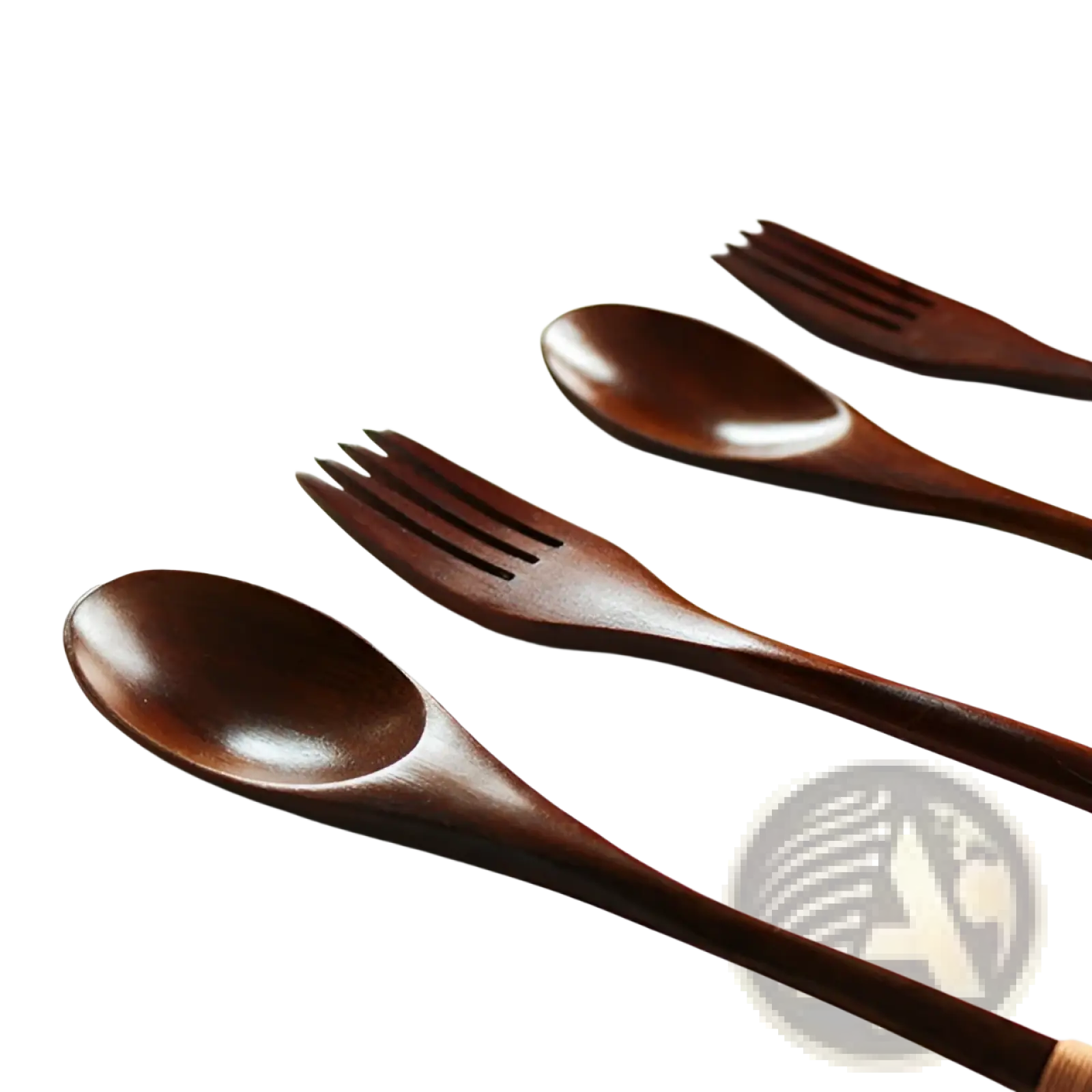 Wooden Spoon and Fork Set Kitchen Utensil Tools 9 Pack