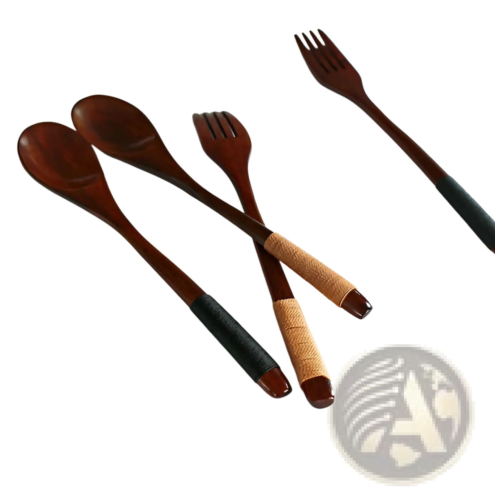 Wooden Spoon and Fork Set Kitchen Utensil Tools 9 Pack