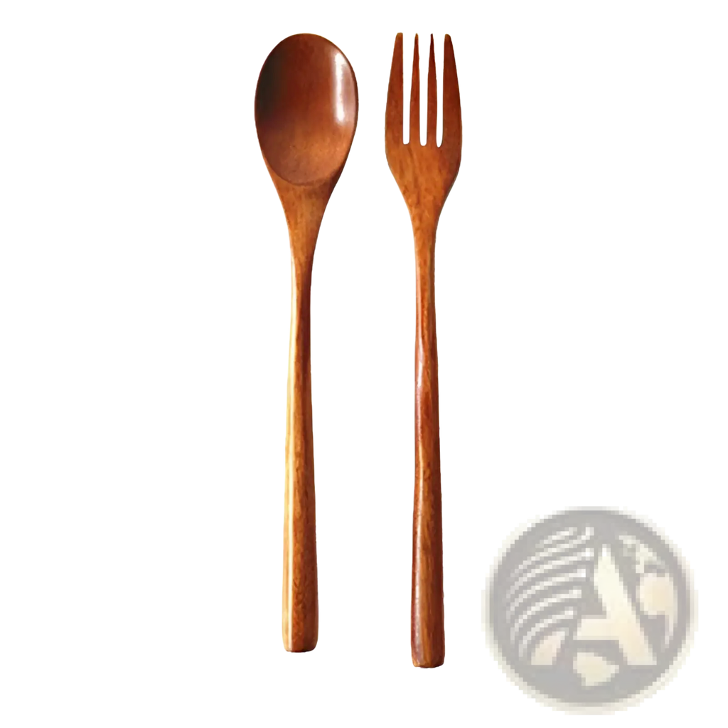 Wooden Spoon and Fork Set Kitchen Utensil Tools 9 Pack