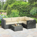 2 Piece Rattan Outdoor Patio Couch Set