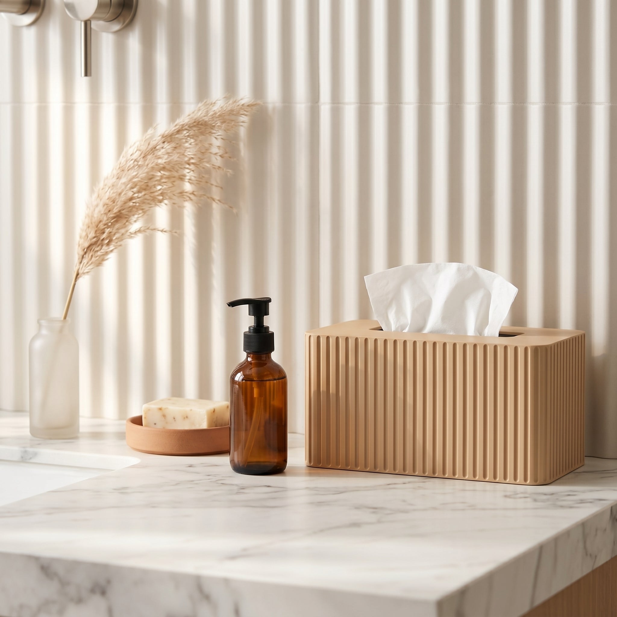 XL Fluted Tissue Box Cover - Fits Costco Boxes